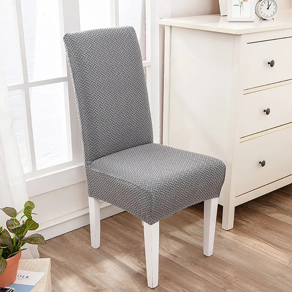 Flocked Fleece Solid Color Stretch Chair Cover