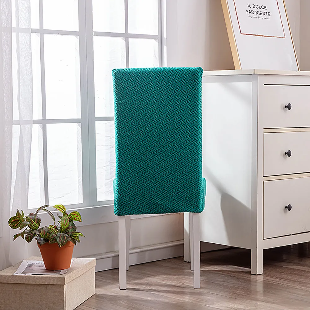 Flocked Fleece Solid Color Stretch Chair Cover