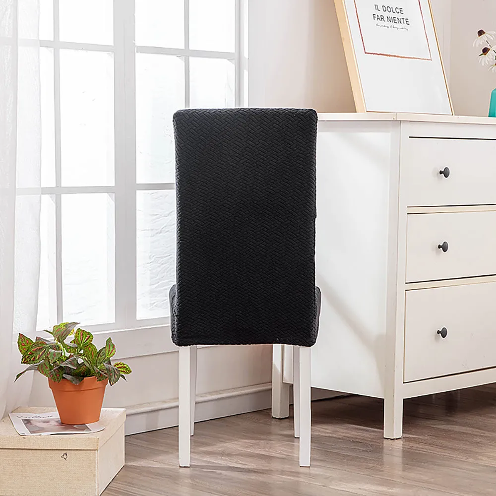 Flocked Fleece Solid Color Stretch Chair Cover