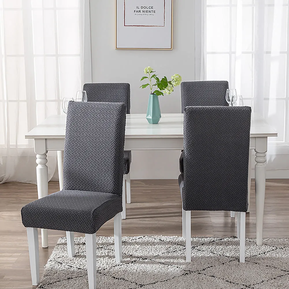 Flocked Fleece Solid Color Stretch Chair Cover