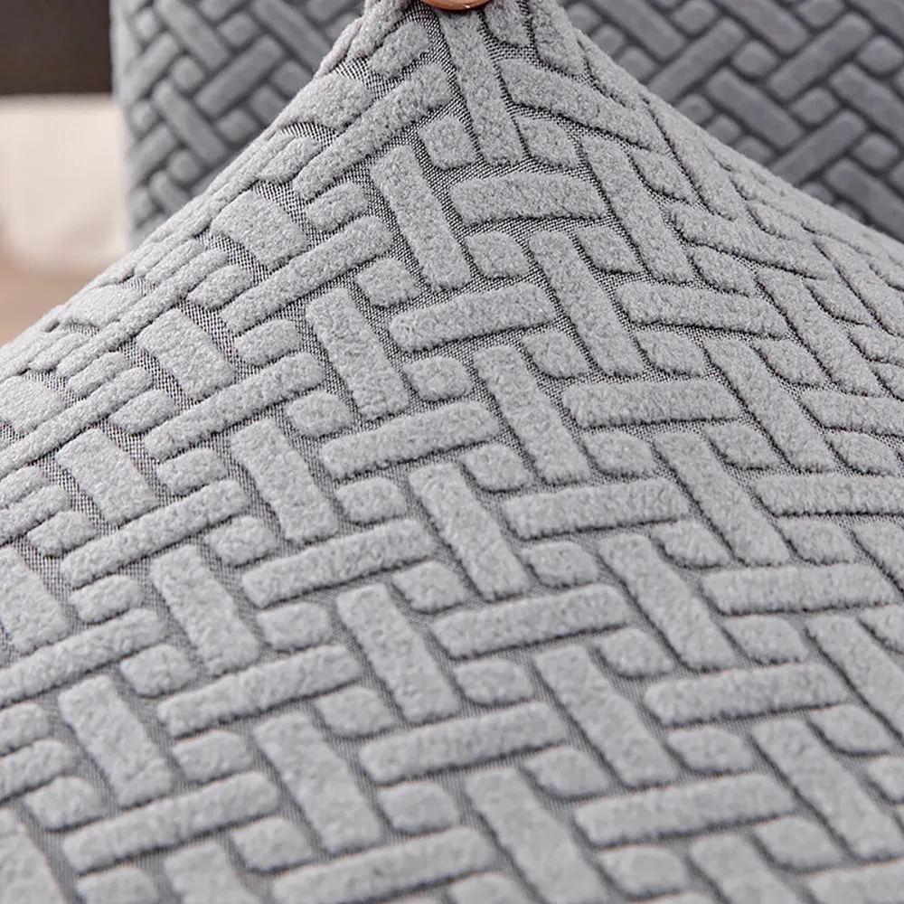 Flocked Fleece Solid Color Stretch Chair Cover
