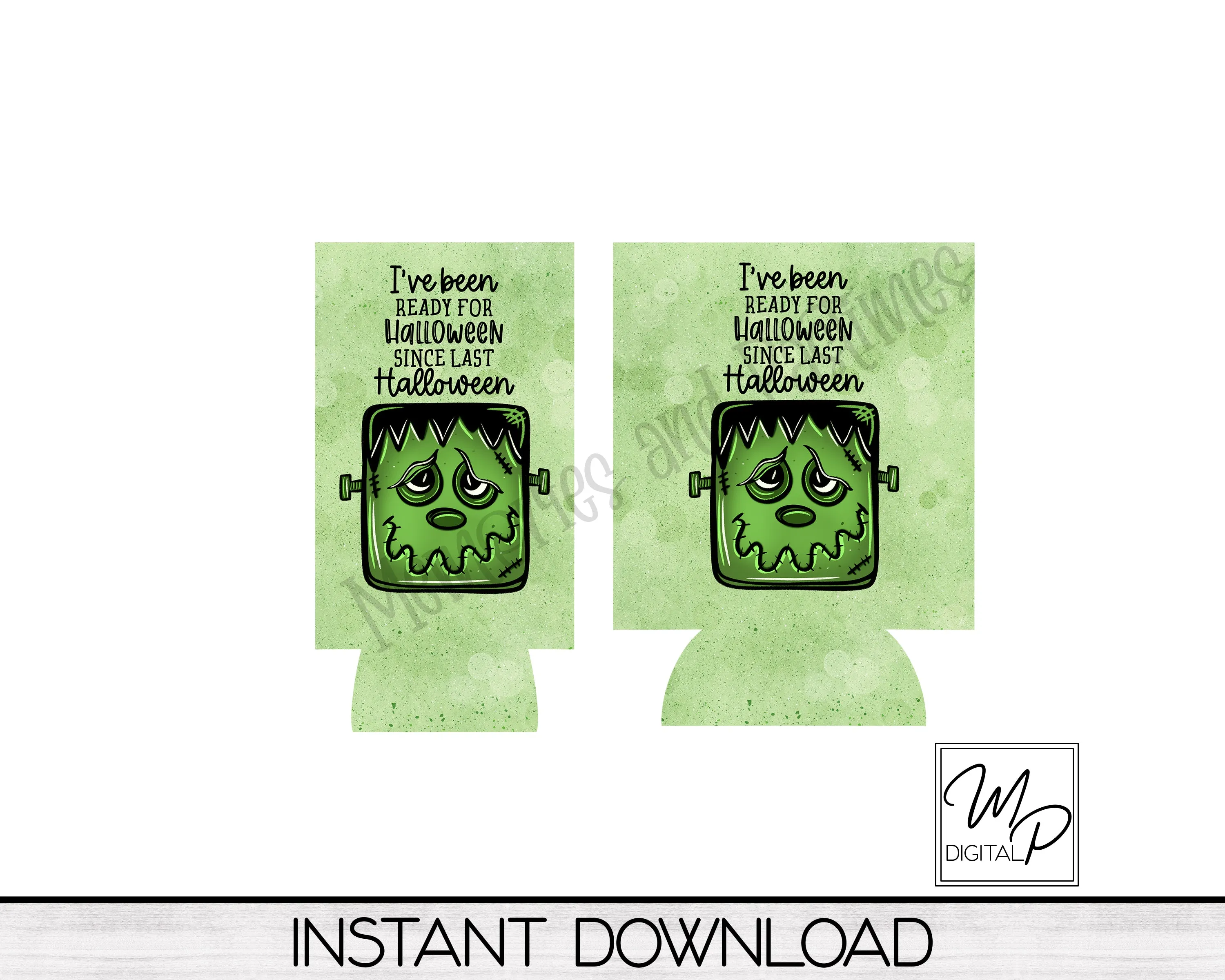 Funny Halloween Neoprene Can Cooler PNG Sublimation Design, Digital Download