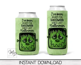Funny Halloween Neoprene Can Cooler PNG Sublimation Design, Digital Download