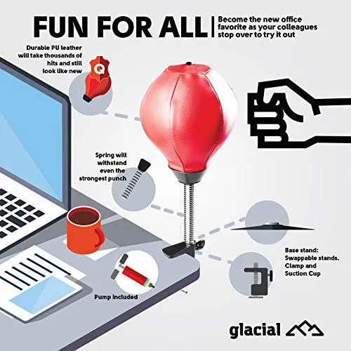 Glacial Desktop Punching Bag with Desk Clamp