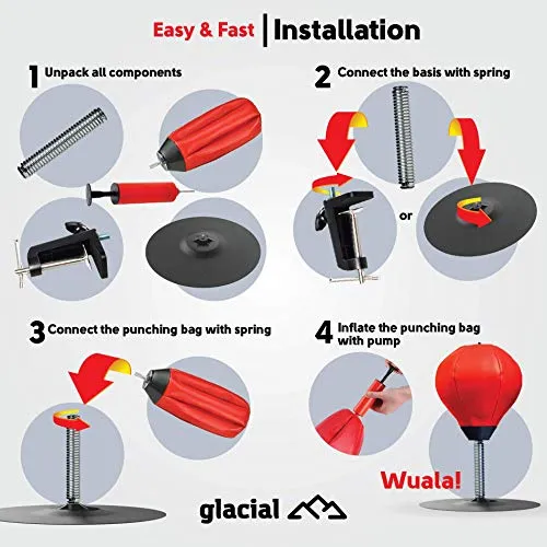 Glacial Desktop Punching Bag with Desk Clamp