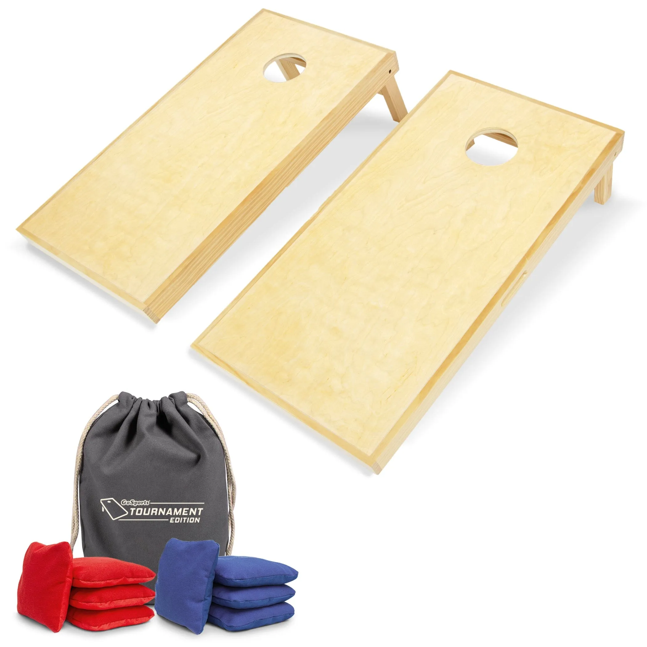 GoSports 4 ft x 2 ft Commercial Grade Cornhole Boards Set - Natural