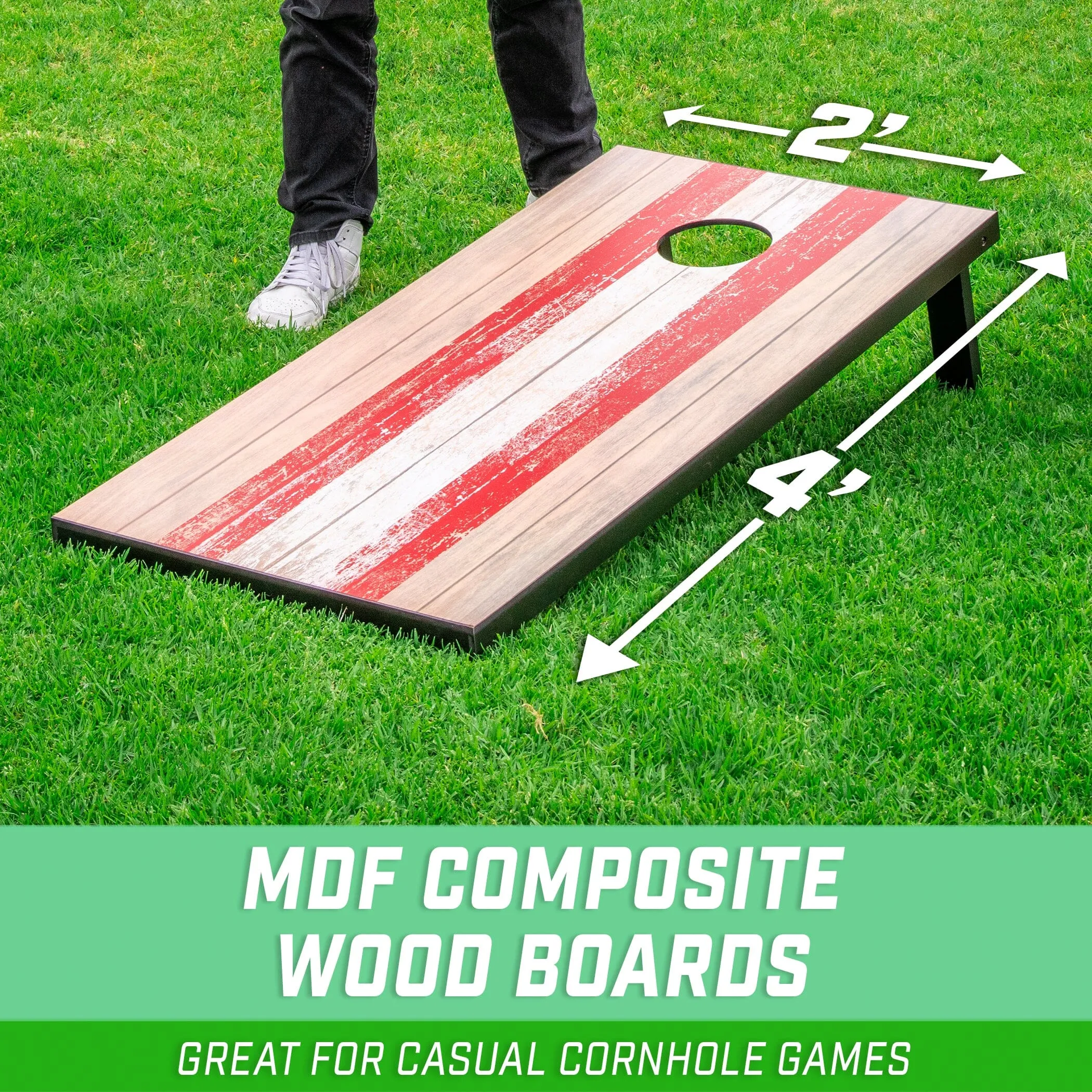 GoSports 4 ft x 2 ft Cornhole Game Set - Barnwood