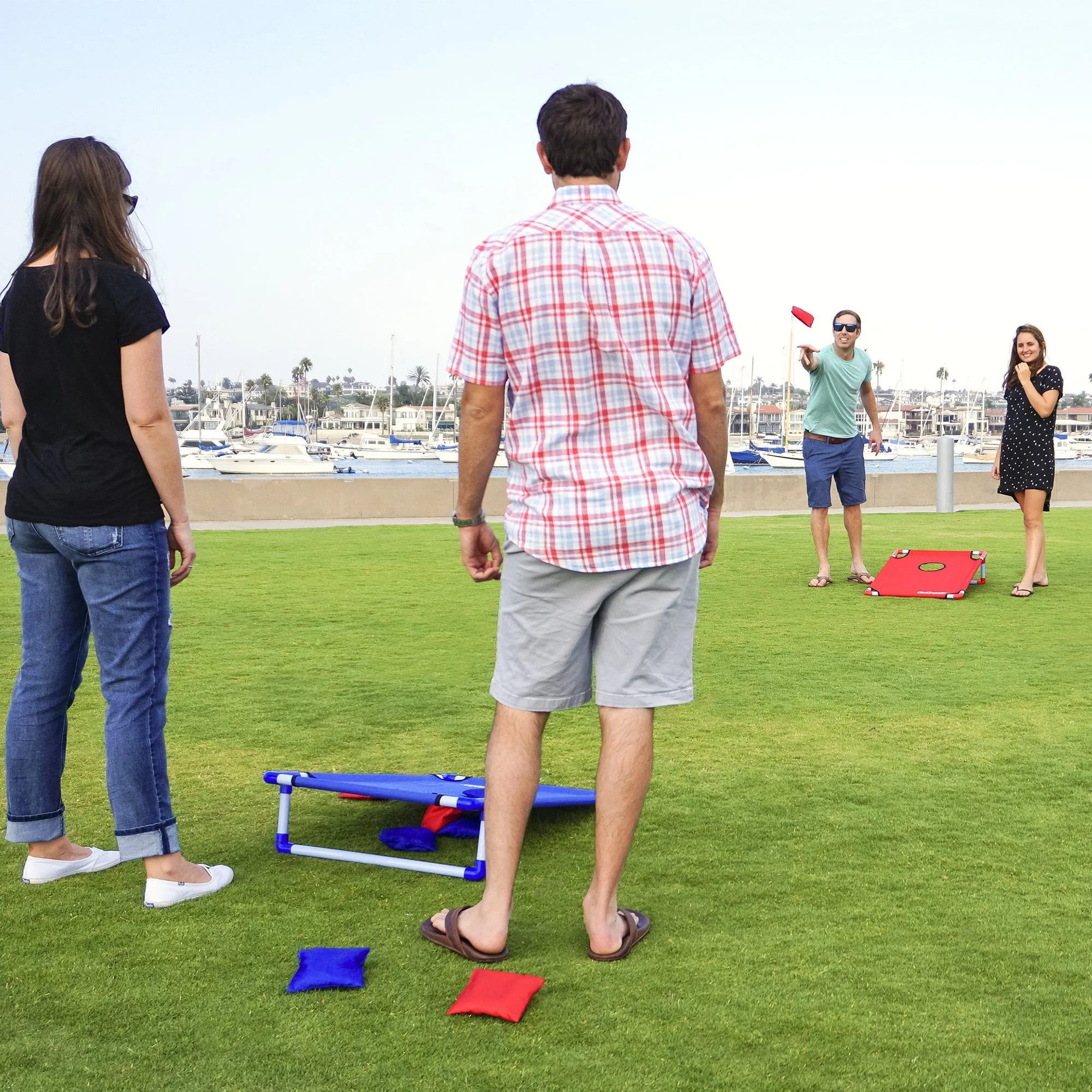 GoSports Portable 3'x2' PVC-Framed Cornhole Game Set