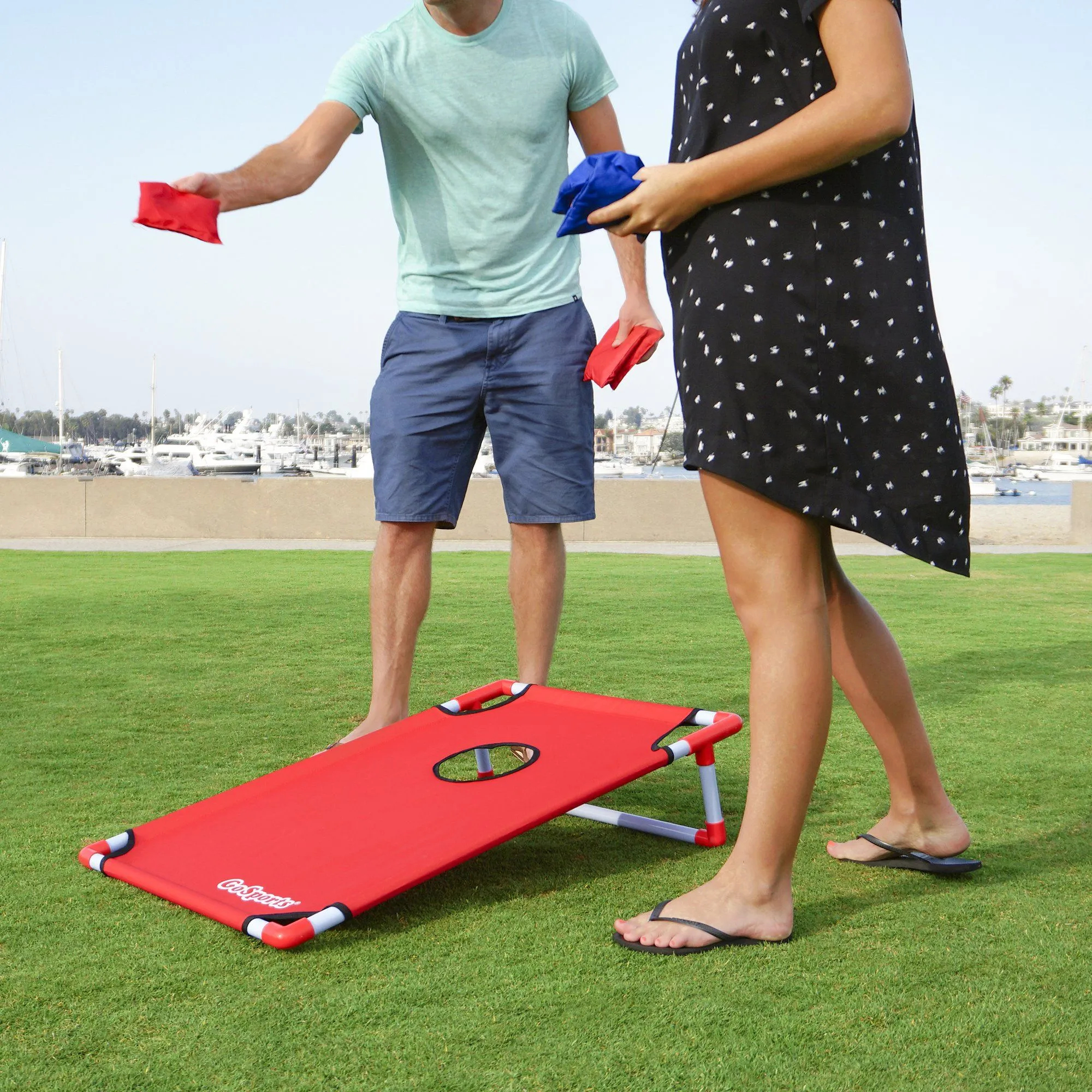 GoSports Portable 3'x2' PVC-Framed Cornhole Game Set