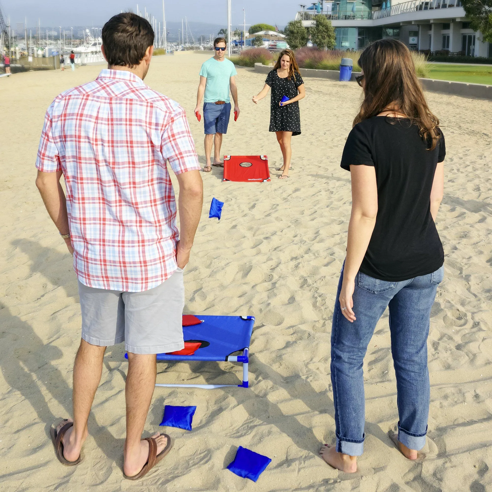 GoSports Portable 3'x2' PVC-Framed Cornhole Game Set