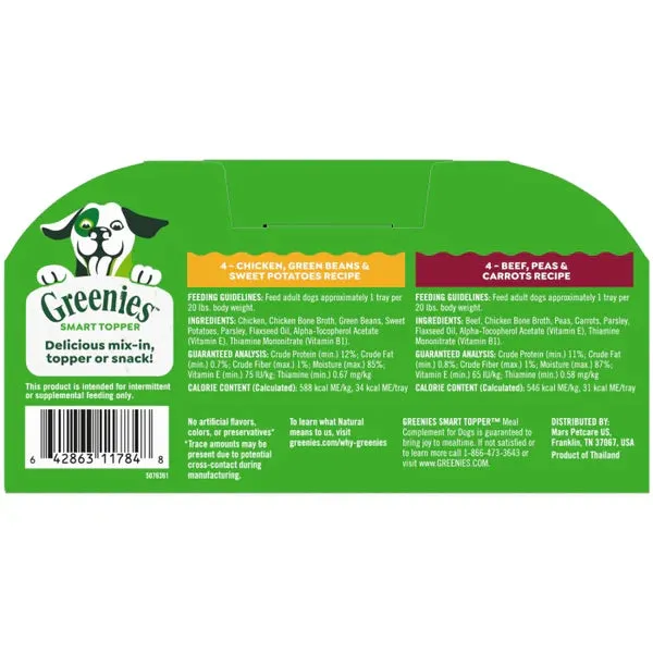 Greenies Smart Topper Mix-Ins or Snack Chicken & Beef Variety Pack