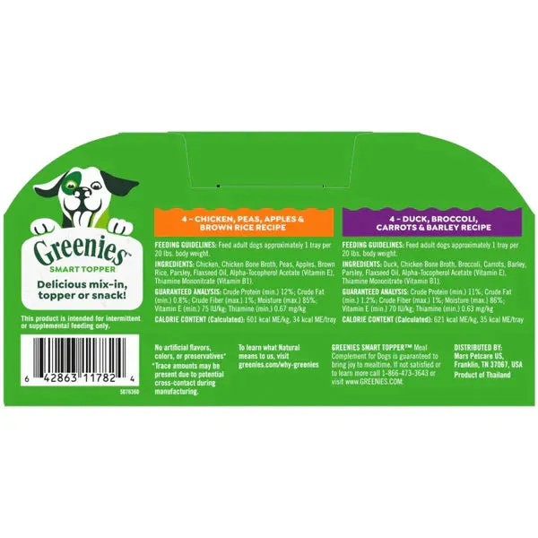 Greenies Smart Topper Mix-Ins or Snack Chicken & Duck Variety Pack