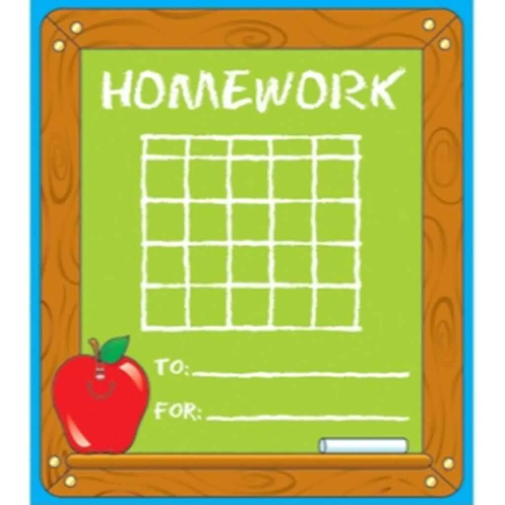 Homework Mini Incentive Charts