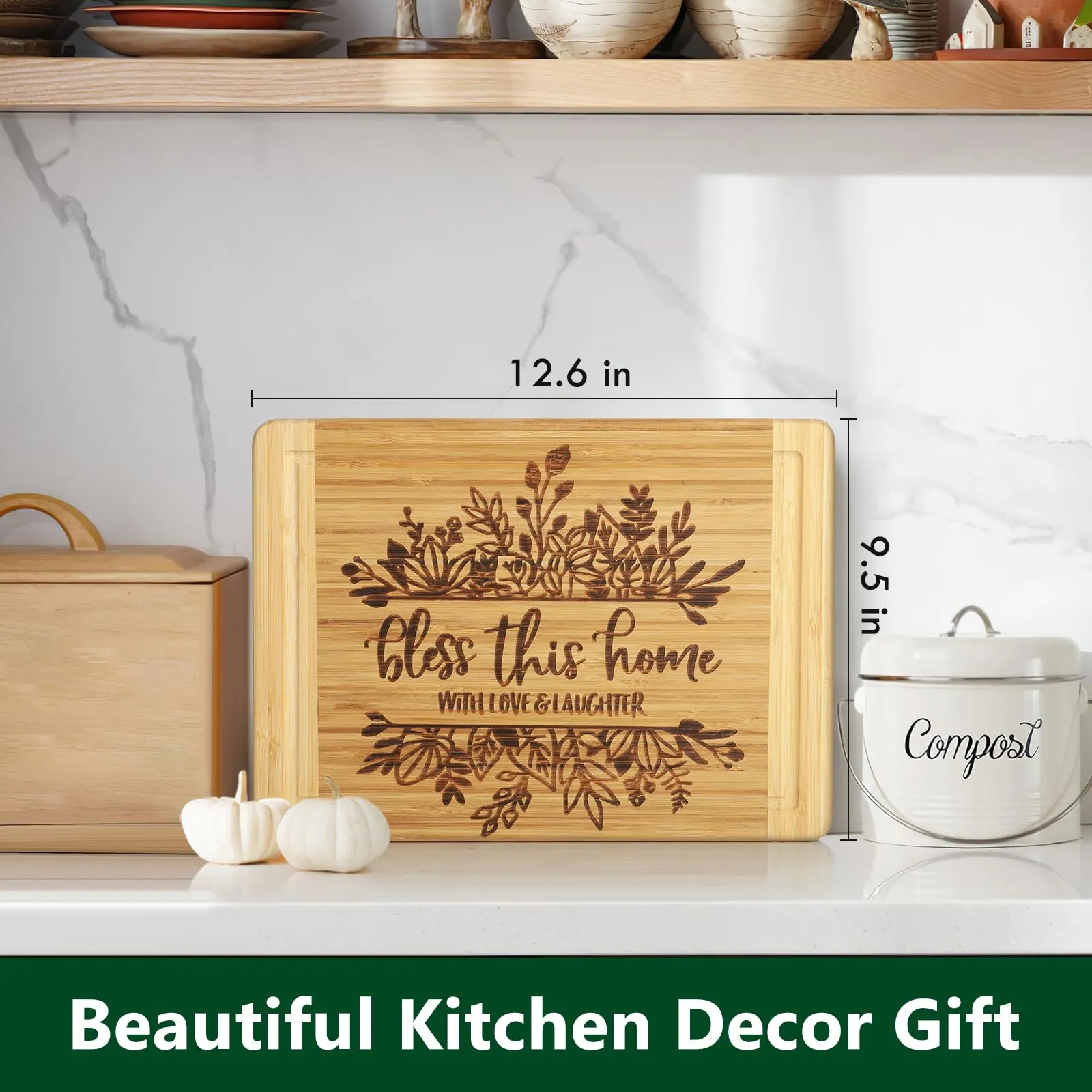 House Warming Gifts for New Home, Engraved Cutting Board Housewarming Gifts, New Home Gift Ideas for New Homeowner, New House Gifts for Women Men Couple Neighbor Friend Family - Bless This Home
