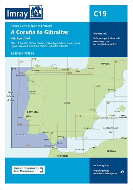 Imray C19 Cabo Finisterre to Gibraltar
