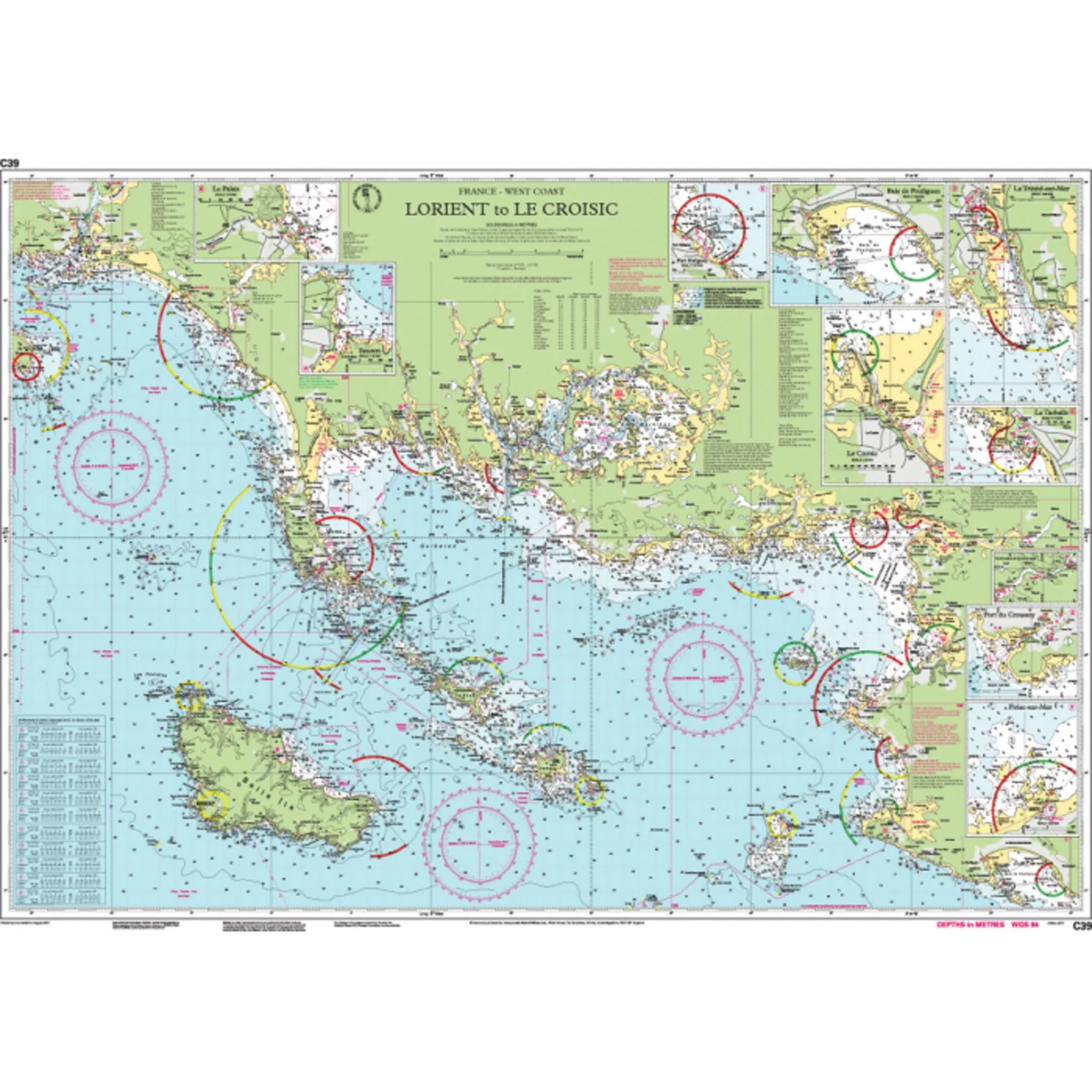 Imray Chart C39 Lorient to Le Croisic Scale 1:80 000 WGS84