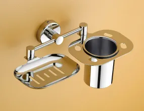 iSTAR Stainless Steel 304 Grade 3 in 1 Soap Dish with Tumbler Holder/Soap Stand/Tooth Brush Holder/Bathroom Accessories (Silver)
