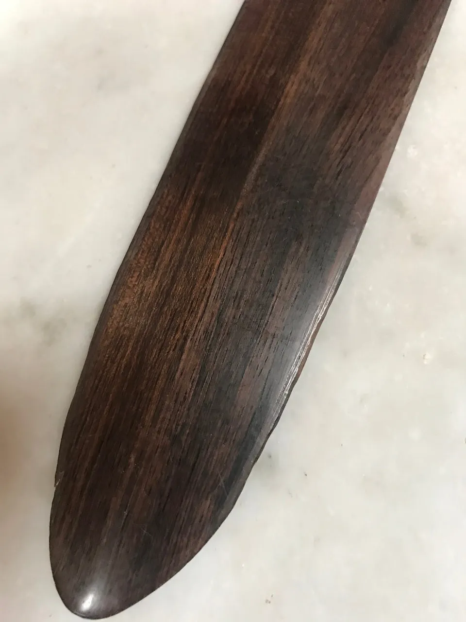 Italian Silver Plate and Black Wood Turner Letter Opener, 1970s