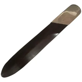 Italian Silver Plate and Black Wood Turner Letter Opener, 1970s