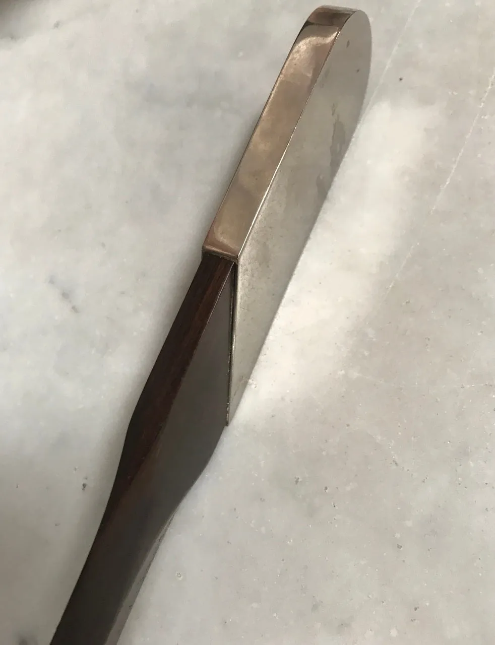 Italian Silver Plate and Black Wood Turner Letter Opener, 1970s