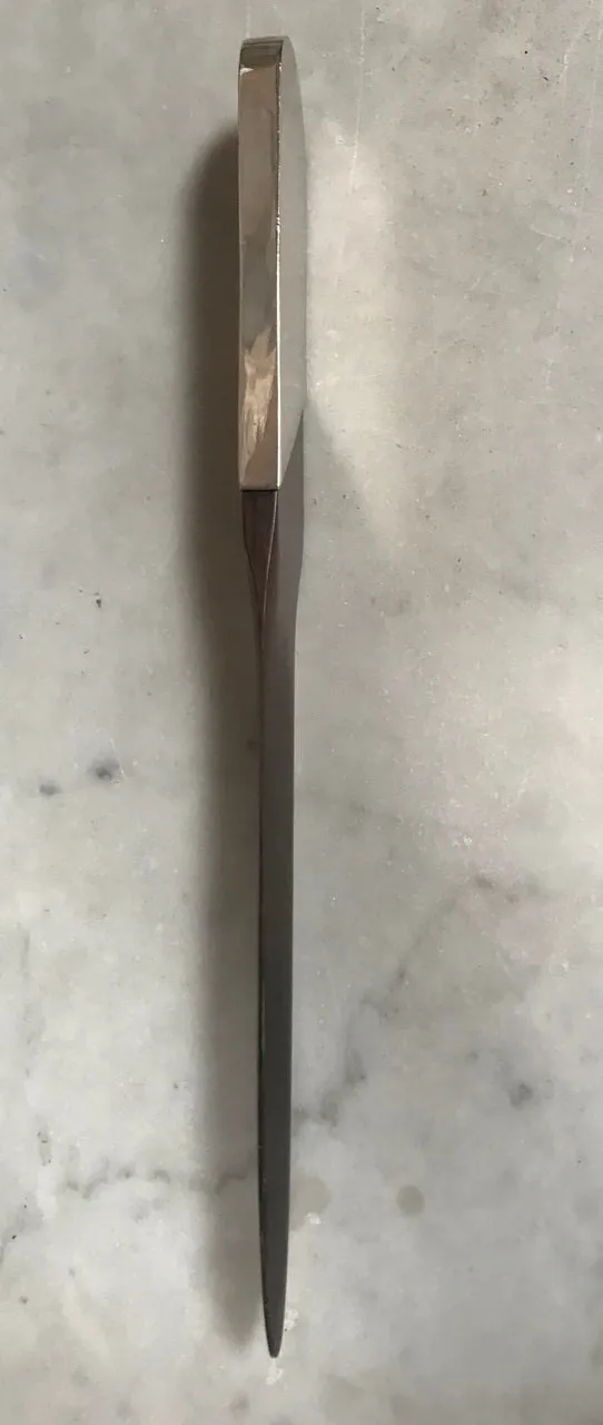 Italian Silver Plate and Black Wood Turner Letter Opener, 1970s