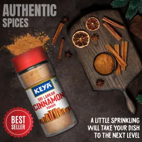 Keya Srilankan Certified Cinnamon Powder | Dalchini Powder | Ceylon Cinnamon | Non Cassia | Sourced from Sri Lanka | 100% Pure & Natural | Packed with Zero Preservatives or Additives | Indian Spices Aroma & Flavour | 45g