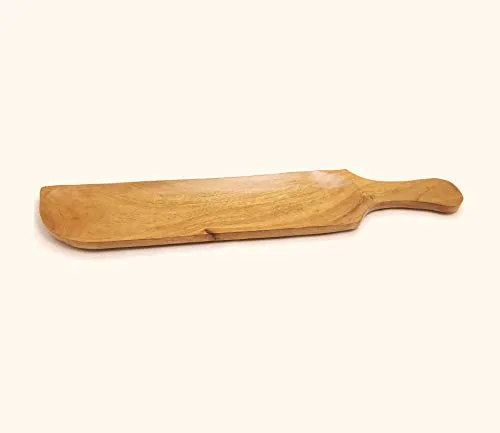 KRAFTLYTOUCH Wooden Platter Serving Tray || Salad Tray || Snack Tray || Food Safe || Acacia Wood