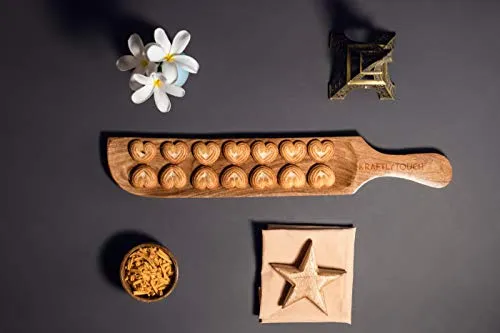 KRAFTLYTOUCH Wooden Platter Serving Tray || Salad Tray || Snack Tray || Food Safe || Acacia Wood