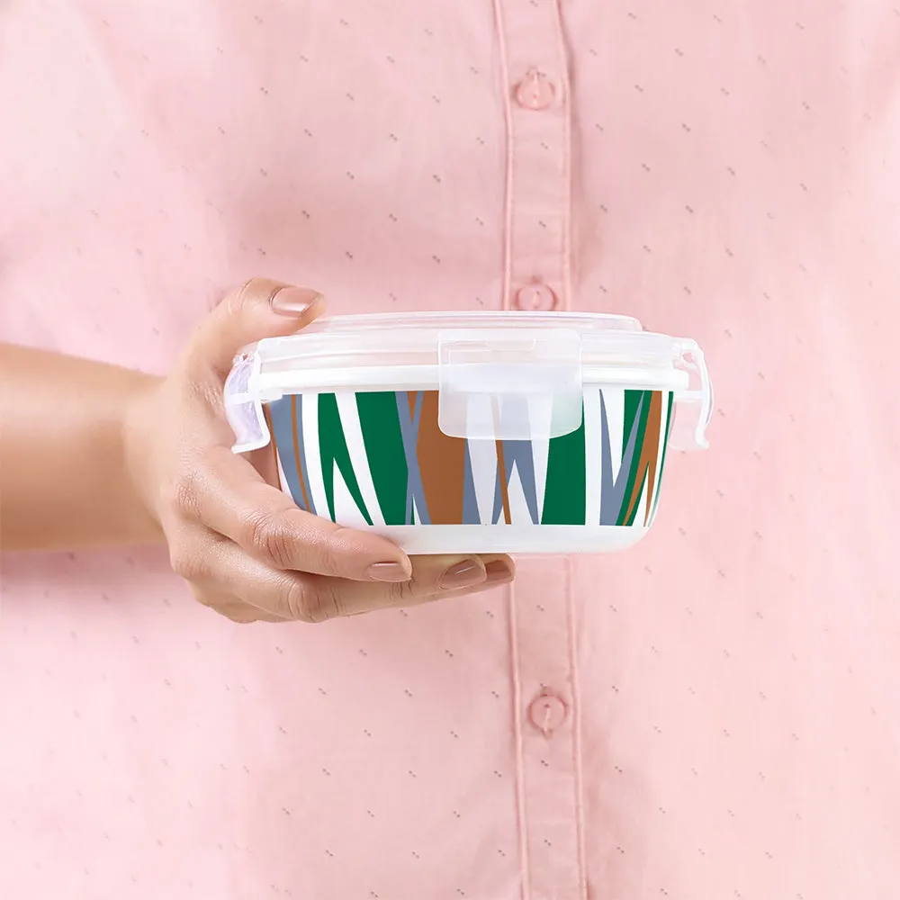 Larah By Borosil Geo Green Klip N Store Storage Container