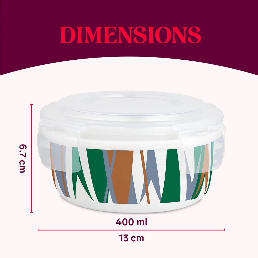 Larah By Borosil Geo Green Klip N Store Storage Container
