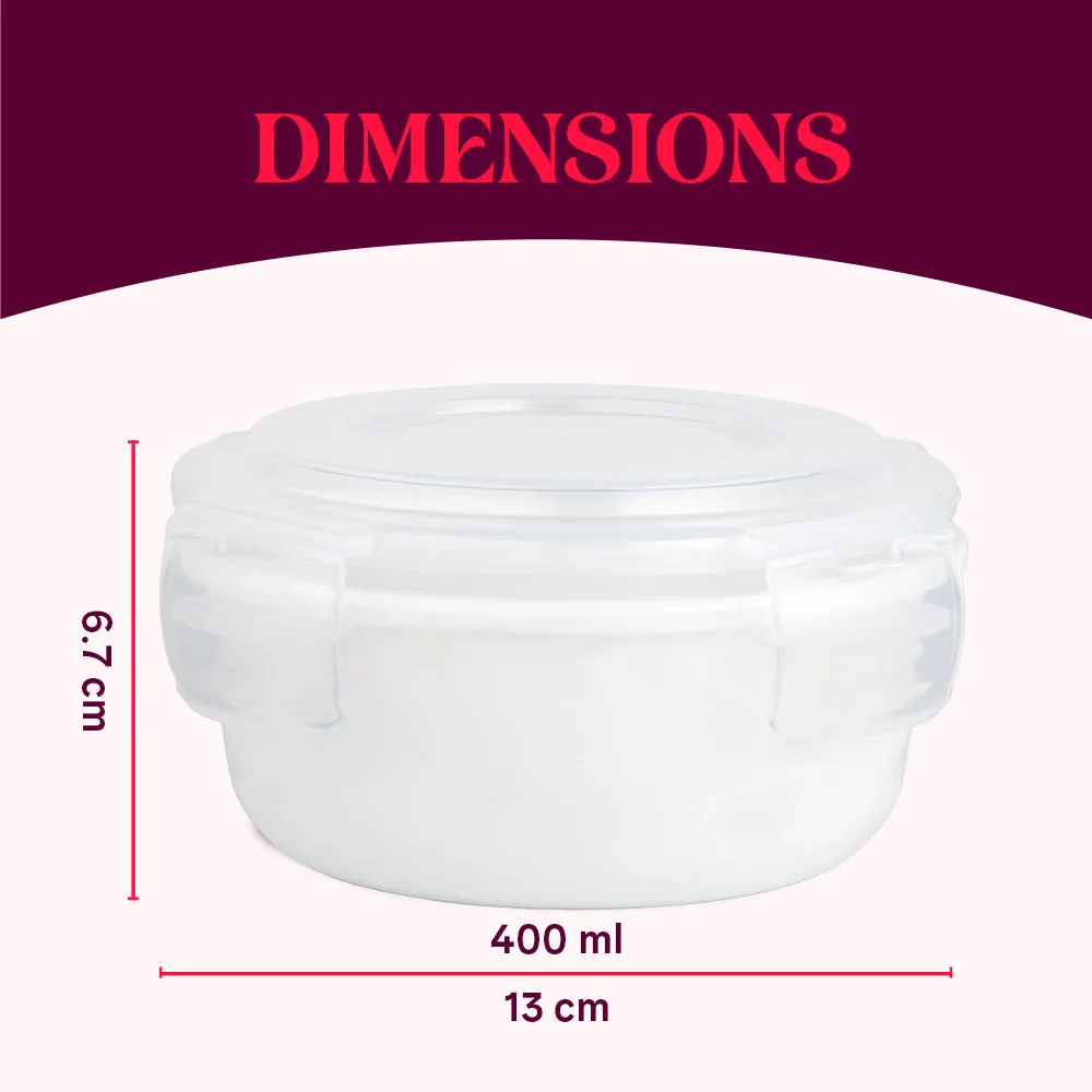 Larah By Borosil White Klip N Store Storage Container