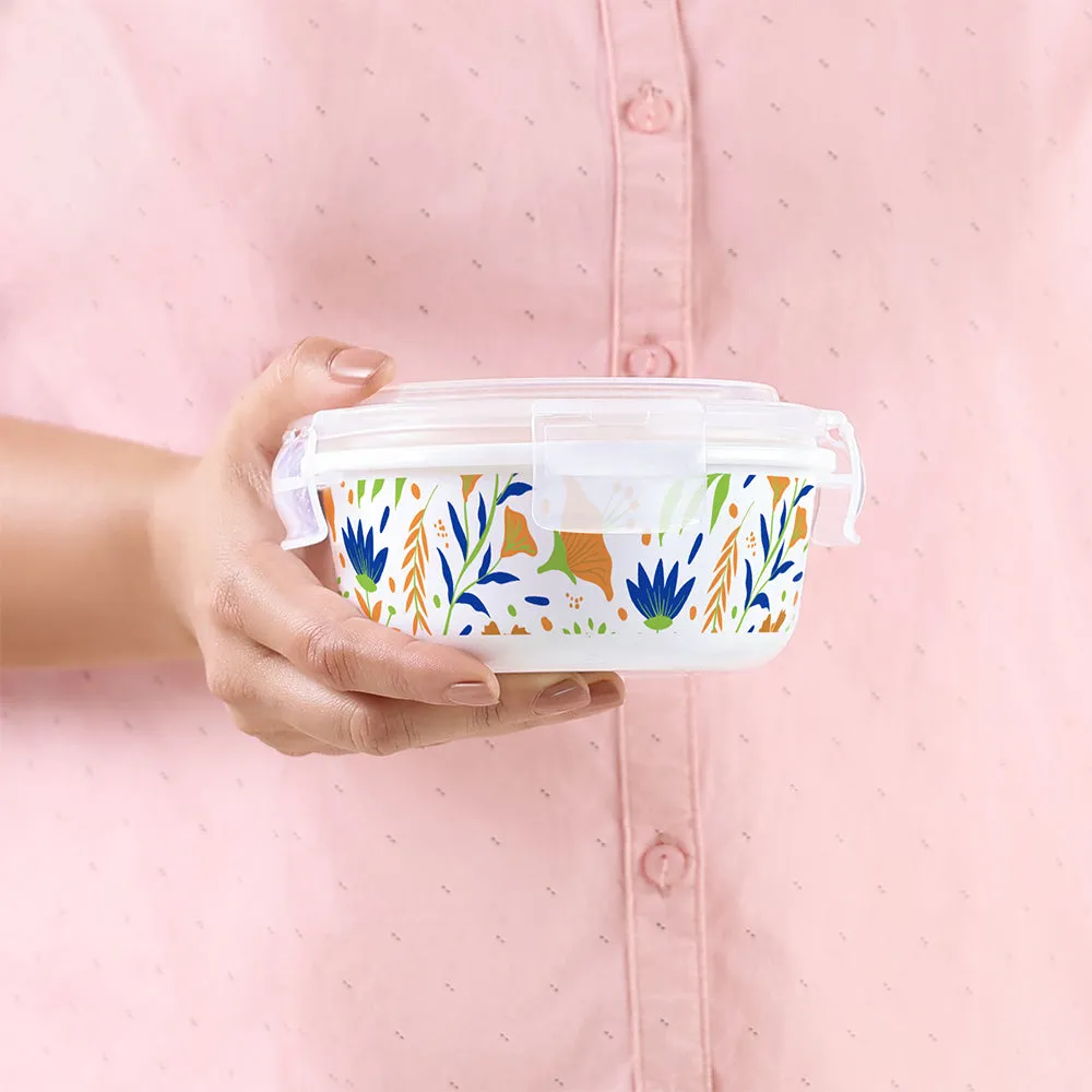 Larah By Borosil Ziva Navy Klip N Store Storage Container