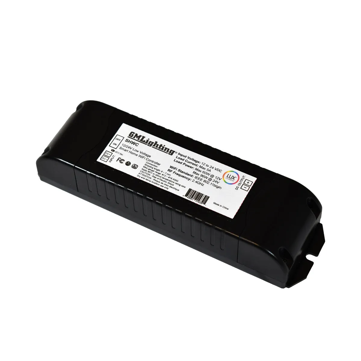 LUXcontrol LED Smart WiFi Controller, 1-Channel / 2-Wire, Standard 12V/24V Low Voltage, 5A
