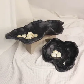Marble Serving Bowl Platter | Black | Set of 2