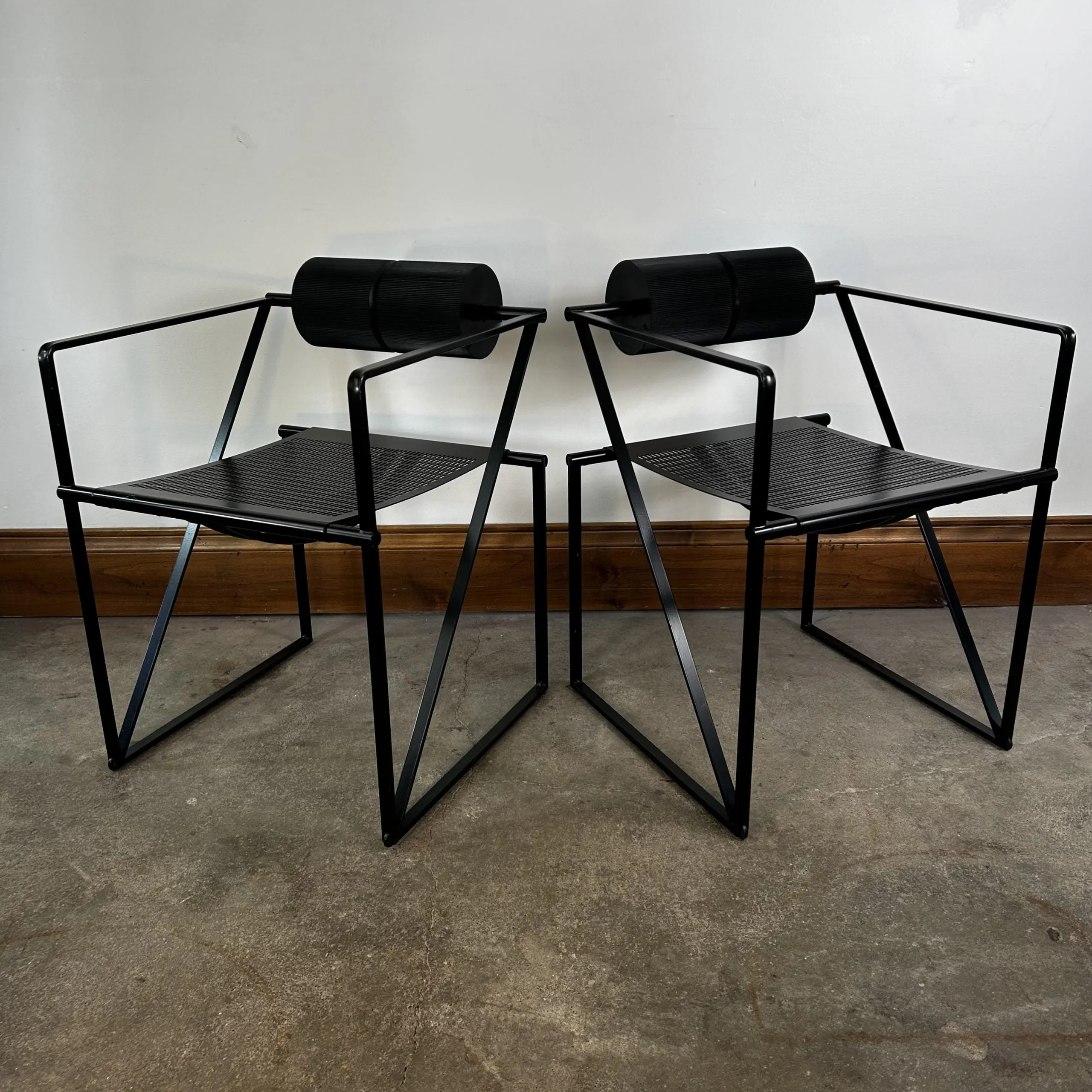 Mario Botta Seconda 602 Alias, Dining Chairs, Black, Contemporary, Made in Italy, Sold in Sets of Two