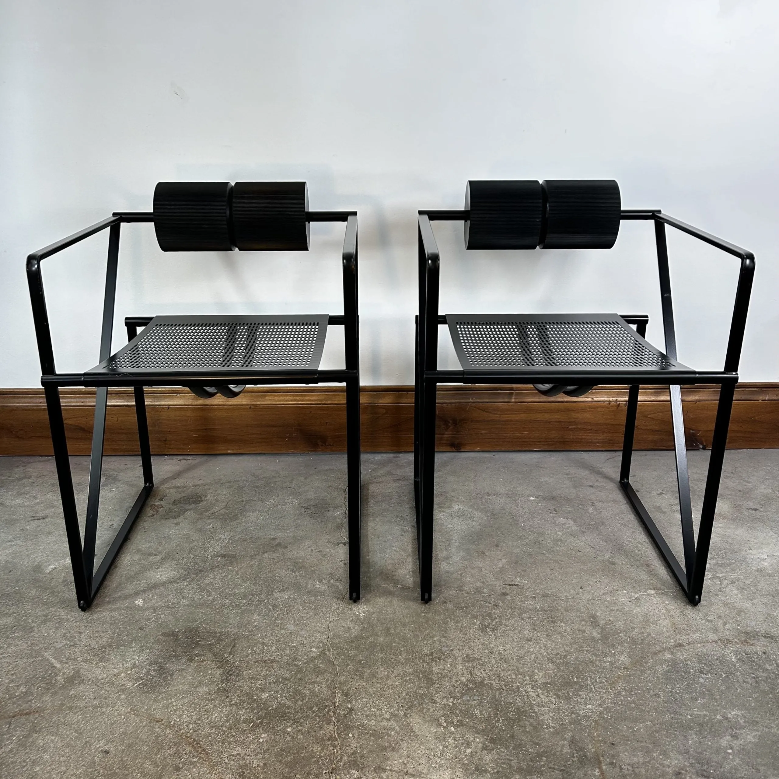 Mario Botta Seconda 602 Alias, Dining Chairs, Black, Contemporary, Made in Italy, Sold in Sets of Two