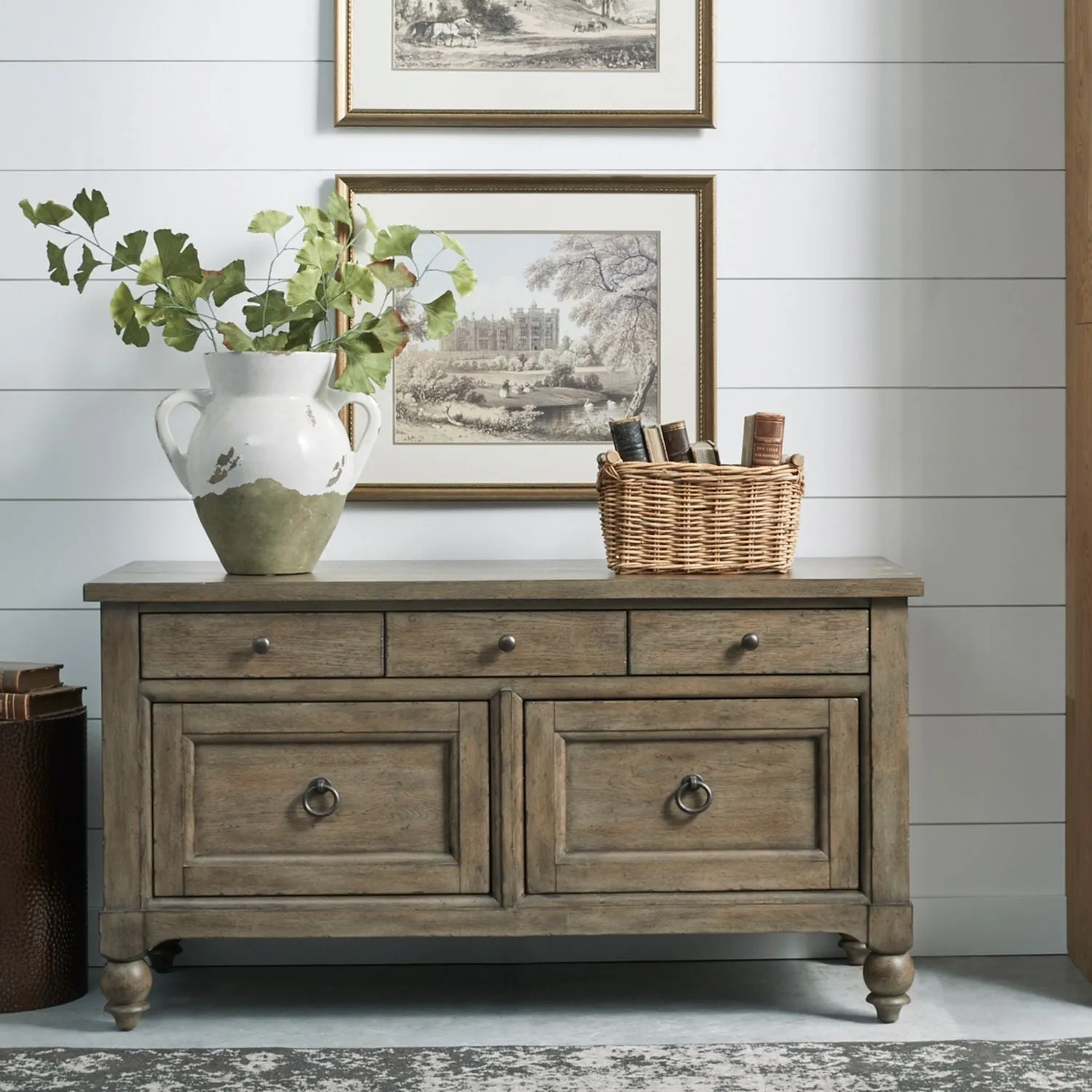 Meadow Farmhouse Style Credenza & Hutch
