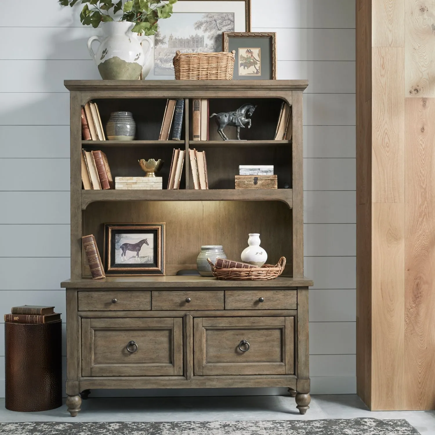 Meadow Farmhouse Style Credenza & Hutch