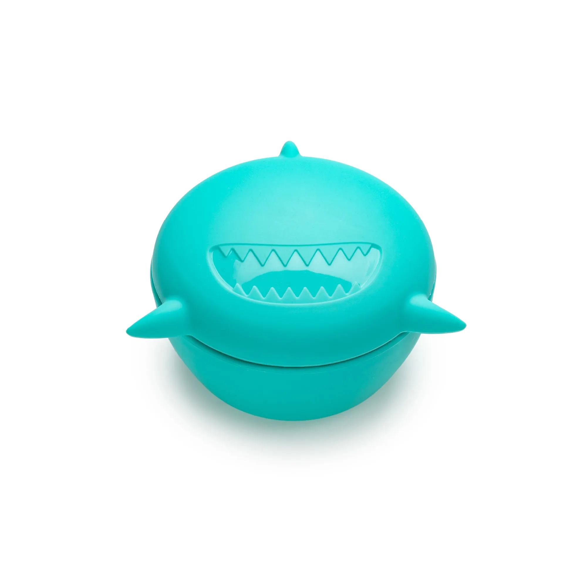 Melii Silicone Turquoise Shark Bowl with Lid 350 ml - Airtight & Leakproof Food Storage for Babies, Toddlers, Kids - BPA Free, Microwave Safe, Perfect for On-the-Go Meals Snacks