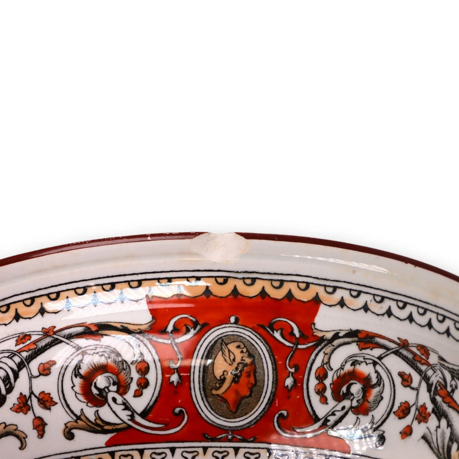 Minton Florentine Red C495 Compote Bowl Serving Dish England Antique 1862
