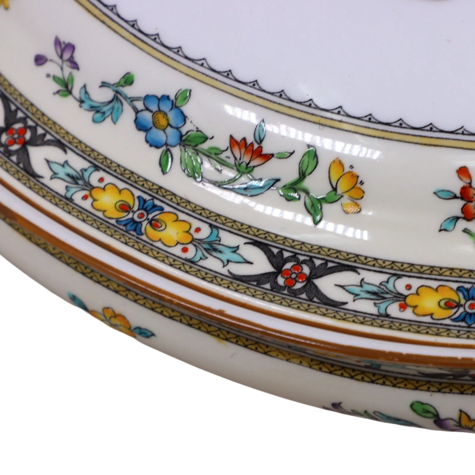 Mintons Berkeley B1020 Raised Enamel Covered Oval Serving Dish Antique 1920's