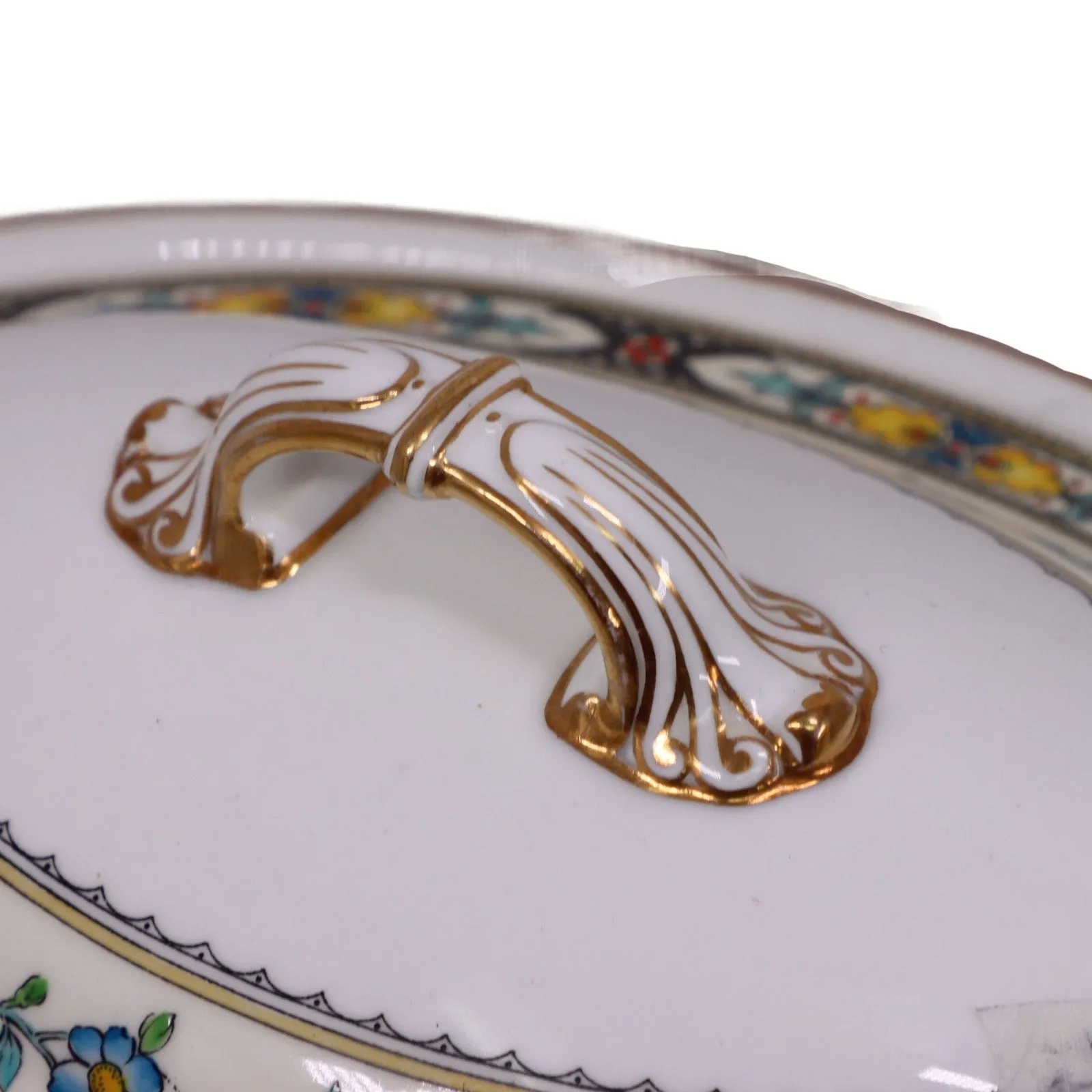 Mintons Berkeley B1020 Raised Enamel Covered Oval Serving Dish Antique 1920's