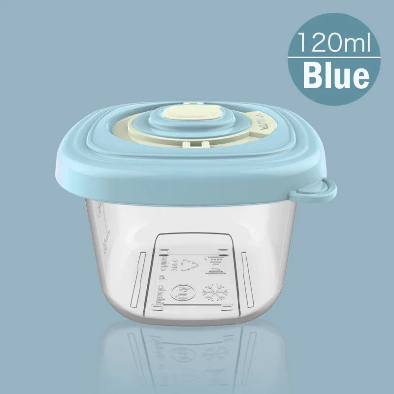 MISUTA 120ML Baby Food Container with Date & Air Vent Baby Snack Milk Powder Vacuum Storage Cups Container Storage Box