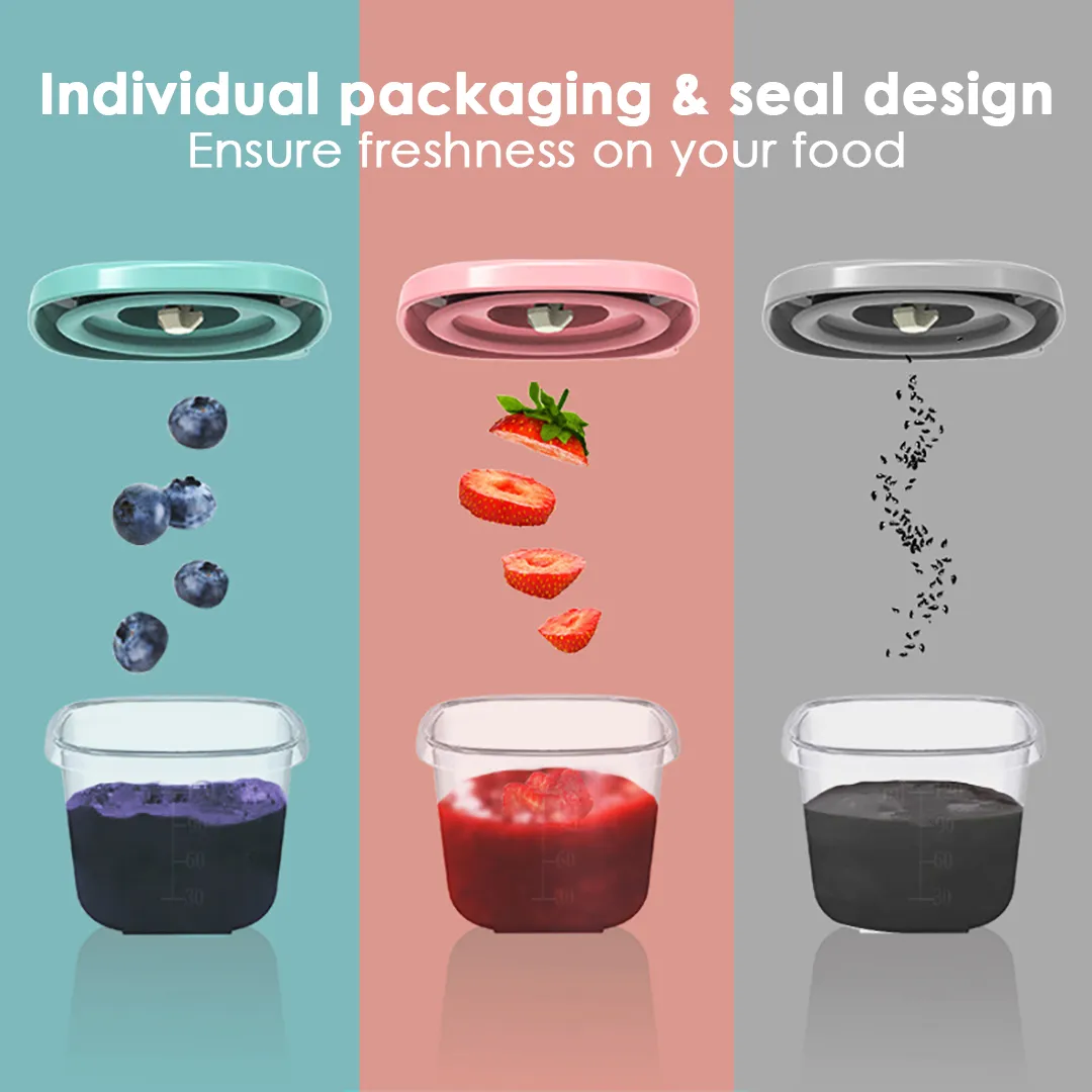 MISUTA 120ML Baby Food Container with Date & Air Vent Baby Snack Milk Powder Vacuum Storage Cups Container Storage Box