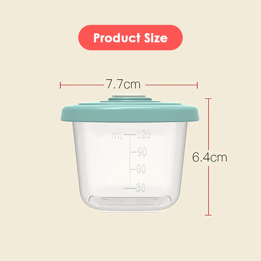 MISUTA 120ML Baby Food Container with Date & Air Vent Baby Snack Milk Powder Vacuum Storage Cups Container Storage Box