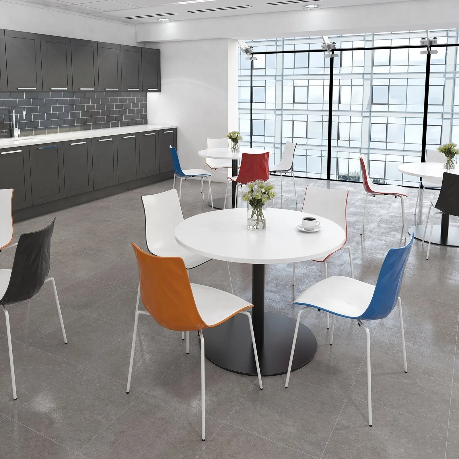 Monza circular dining table 800mm with central circular cutout