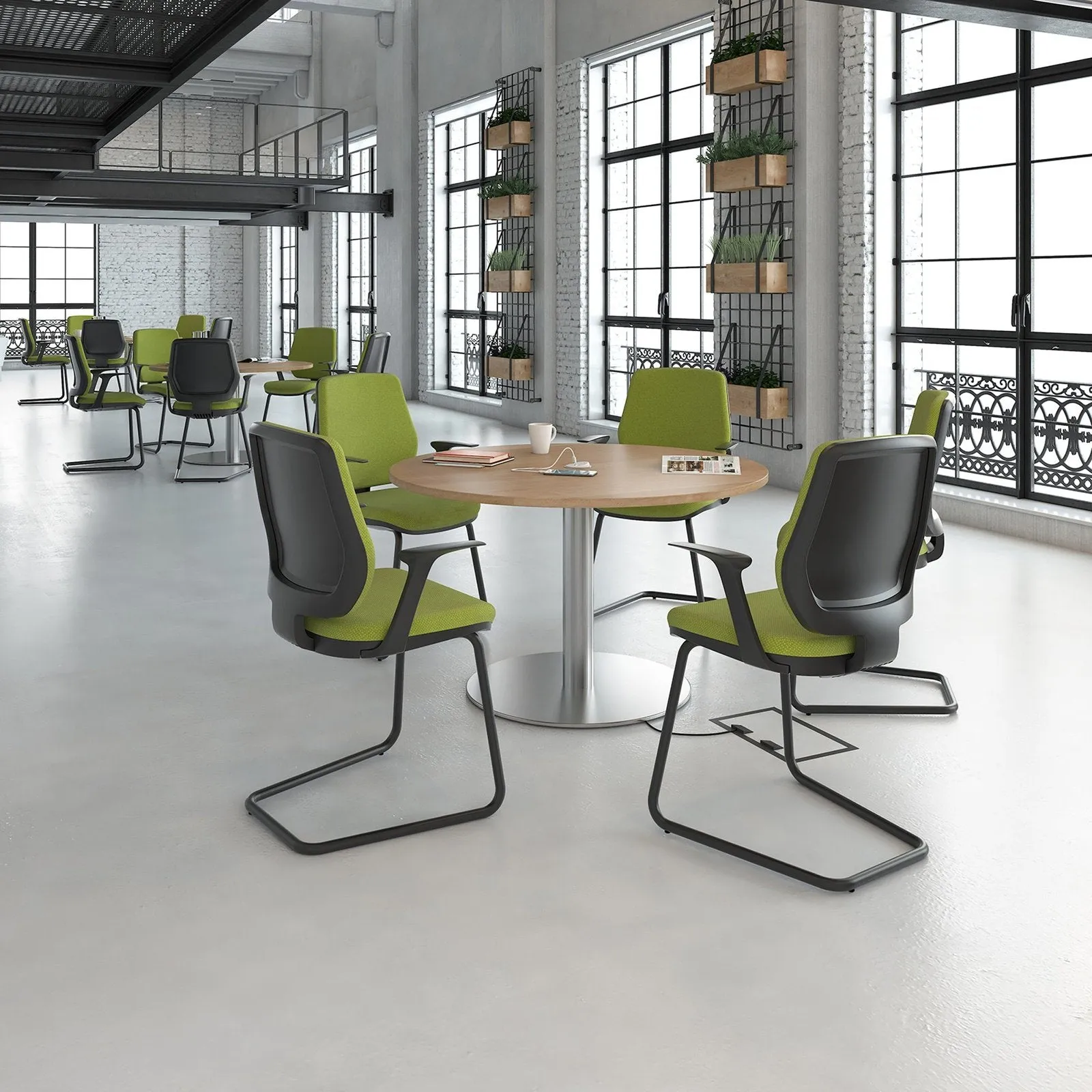 Monza circular dining table 800mm with central circular cutout
