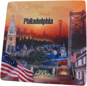 MTPH1 Melamine Snack Tray Square Philadelphia