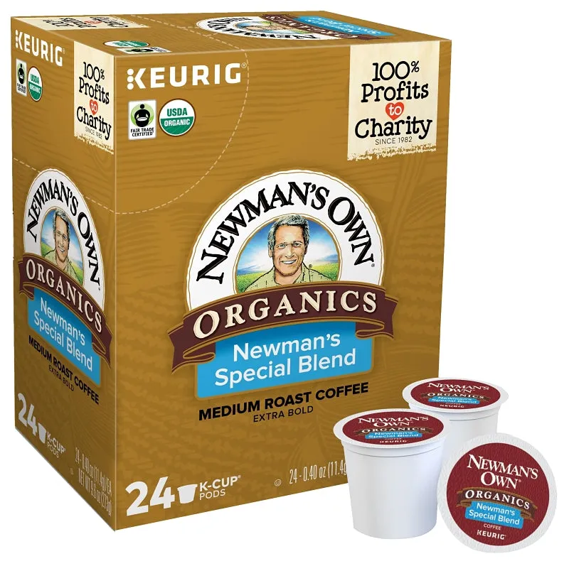 Newman's Own 5000351721 Coffee K-Cup Pod, Special Blend, Caffeine, Medium Roast, Box :BX 24: QUANTITY: 4