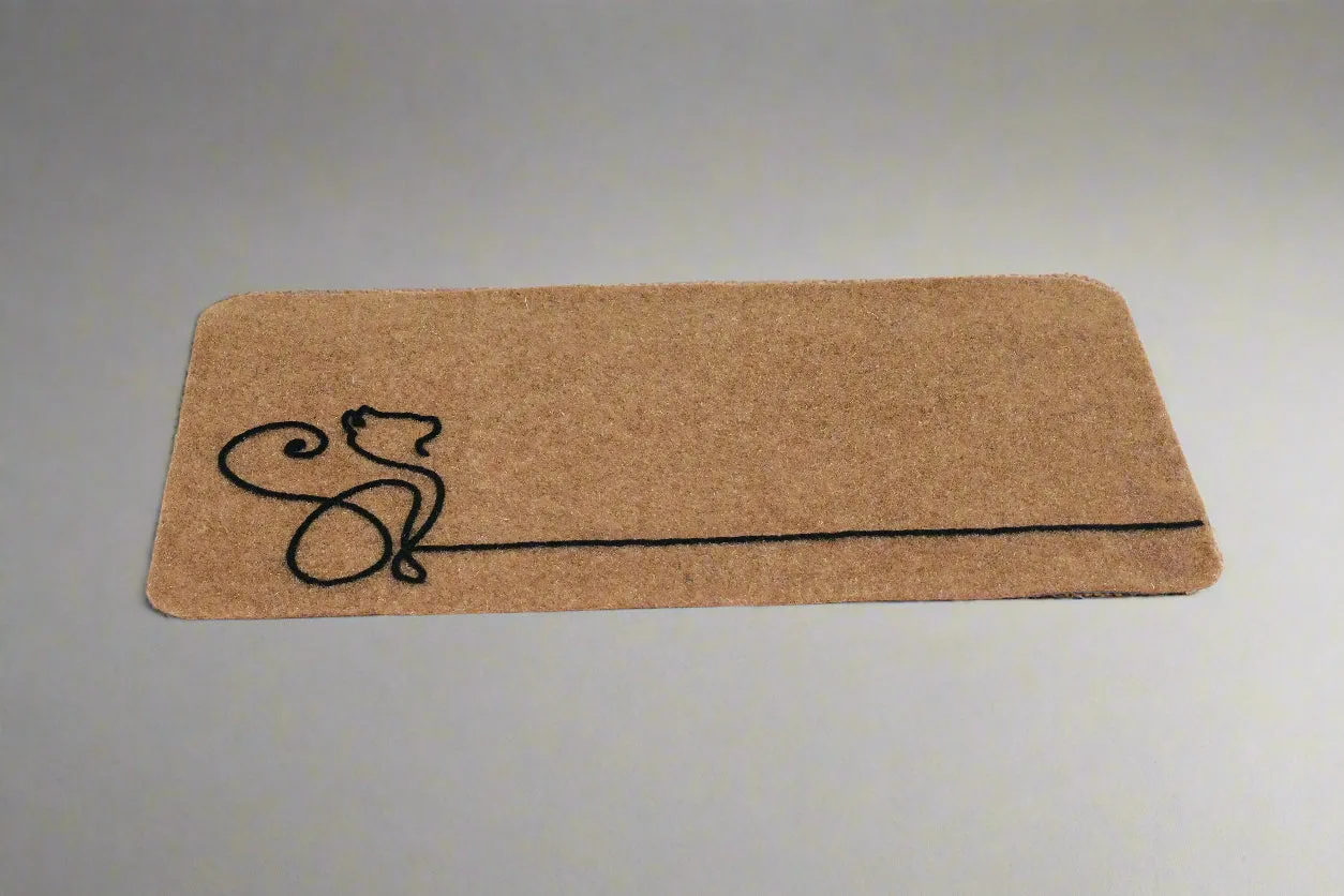OnlyMat Elegant Soft Anti-Skid Soft Cat Design Mat - Kitchen, Welcome Entrance - Beige, 45 cm x 75 cm